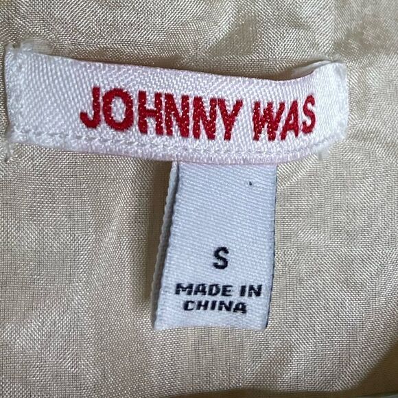 Johnny Was Grace Cream Shirt Blouse Sequin Button Down Long Sleeve Size S - Picture 10 of 11